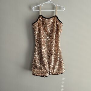 Dansco Child XL Gold Sequin Shorts Dance Costume